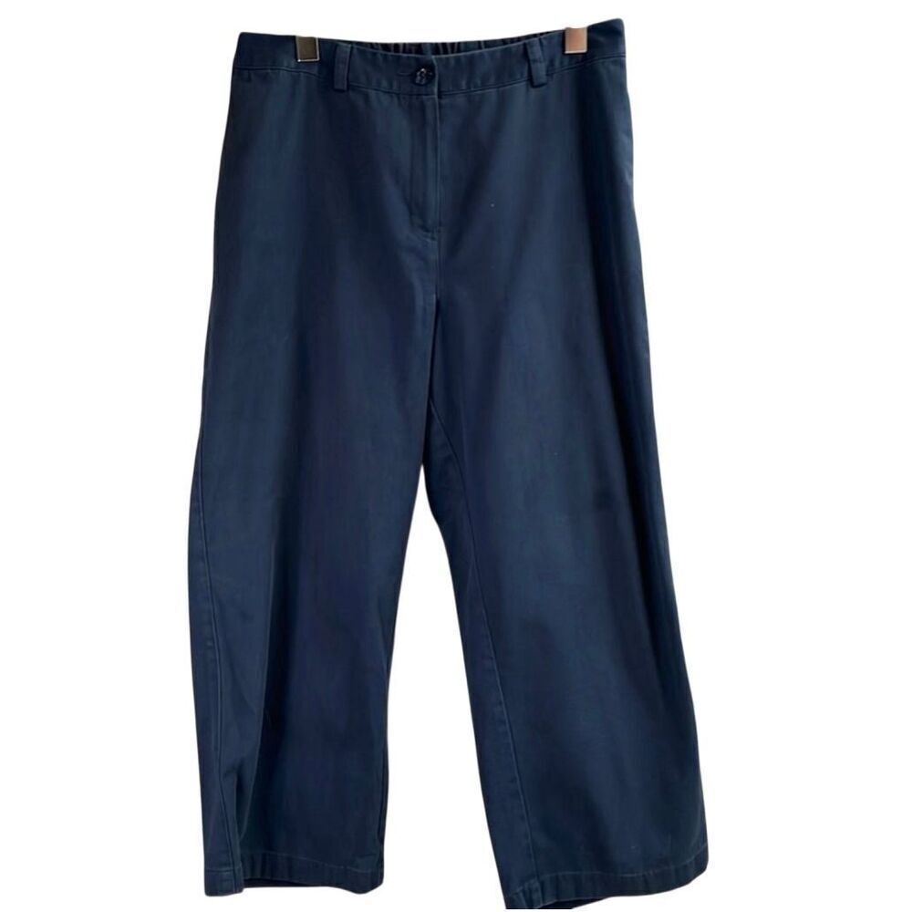 LL Bean Women’s Size 10 Regular Navy Straight Leg Cotton Blend Casual Pants